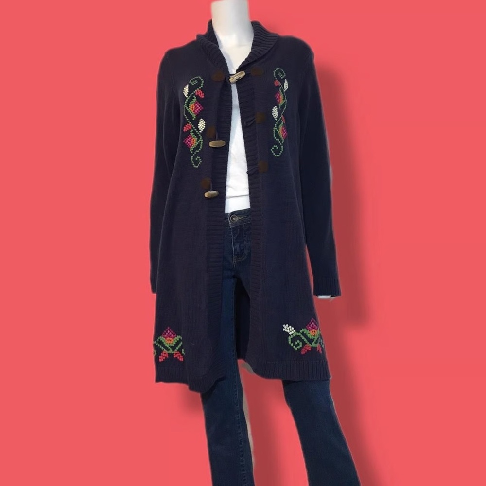Hannah Andersson Embroidered Duster Cardigan
